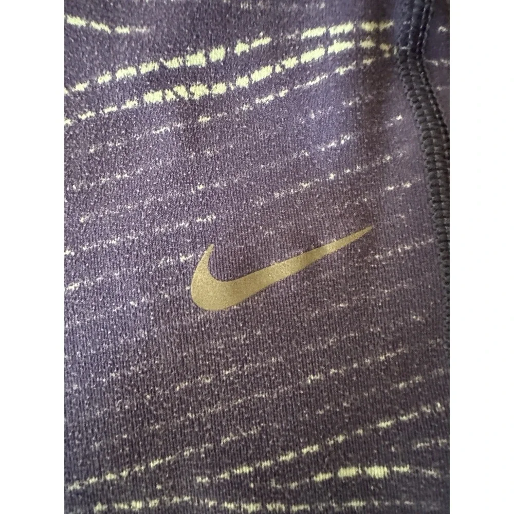 Nike Cropped Dri-Fit Running‎ Blue & White Leggings Pants Women's Sz S Swoosh